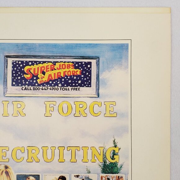 US AIR FORCE Vintage 1979 Government Recruiting Advertising War Art Poster 23x17 - Picture 4 of 12